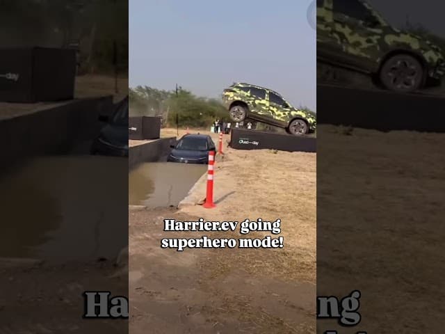 Is that a Bird? Is that a Plane? Nope, just the Harrier.ev going superhero mode! #EVFY #HarrierEV
