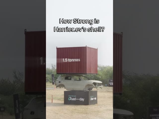 How strong is Harrier.ev’s shell?Strong enough to carry its own weight! 💪#EVFY #TataHarrierEV