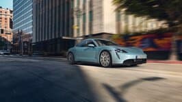 porsche taycan front rolling shot