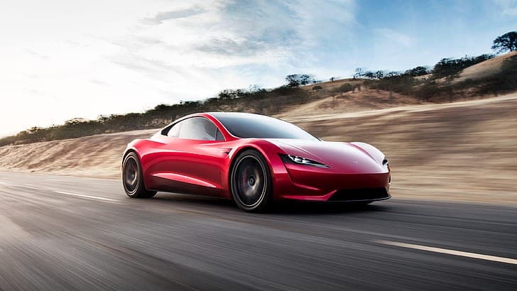 photo of red tesla